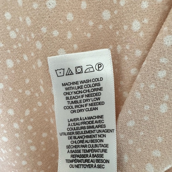 Adrianna Papell Peach Dot Flutter Sleeve Top With‎ Banded Bottom Size S - Picture 5 of 10